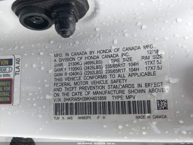 2019 HONDA CR-V LX 9