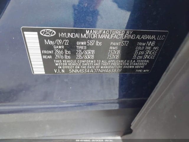 2022 HYUNDAI SANTA FE SEL 9