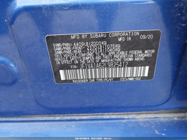 2020 SUBARU WRX 9