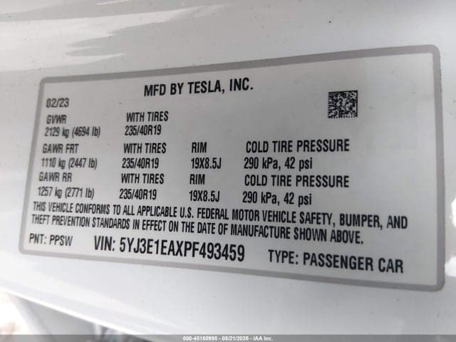 2023 TESLA MODEL 3 REAR-WHEEL DRIVE 9