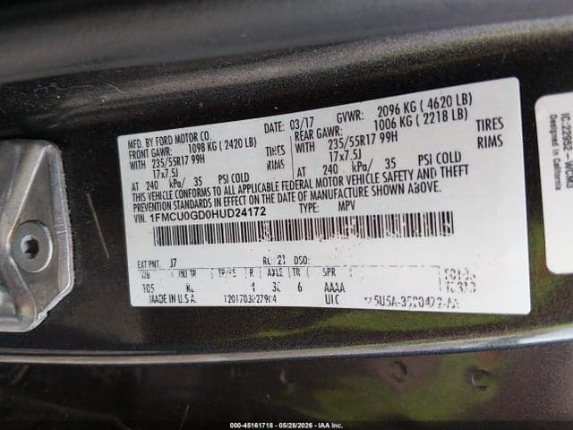 2017 FORD ESCAPE SE 9