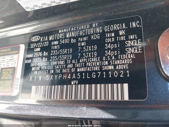 2020 KIA SORENTO 3.3L EX 9