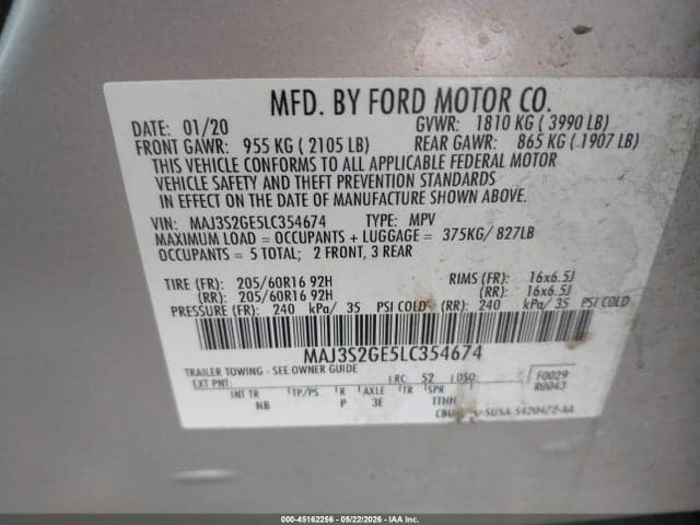 2020 FORD ECOSPORT SE 9