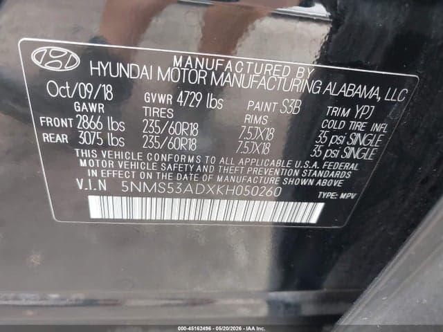 2019 HYUNDAI SANTA FE ULTIMATE 9