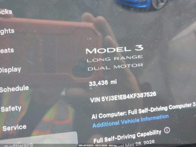 2019 TESLA MODEL 3 LONG RANGE/PERFORMANCE 15