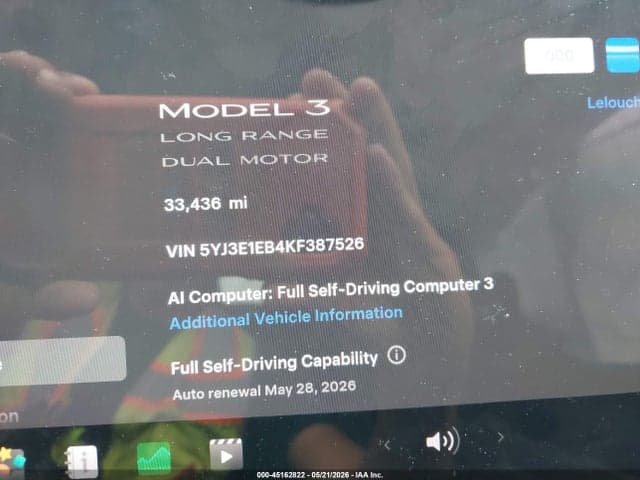 2019 TESLA MODEL 3 LONG RANGE/PERFORMANCE 7