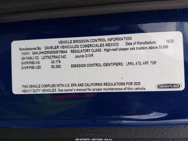 2021 FREIGHTLINER NEW CASCADIA 126 9