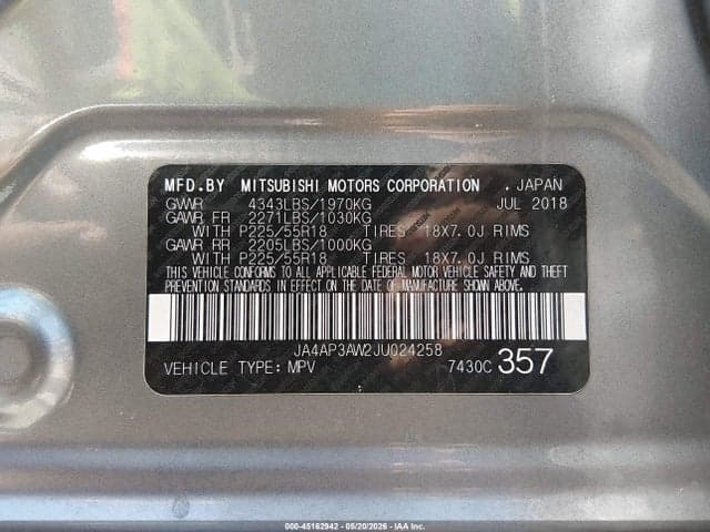 2018 MITSUBISHI OUTLANDER SPORT 2.4 SE 9