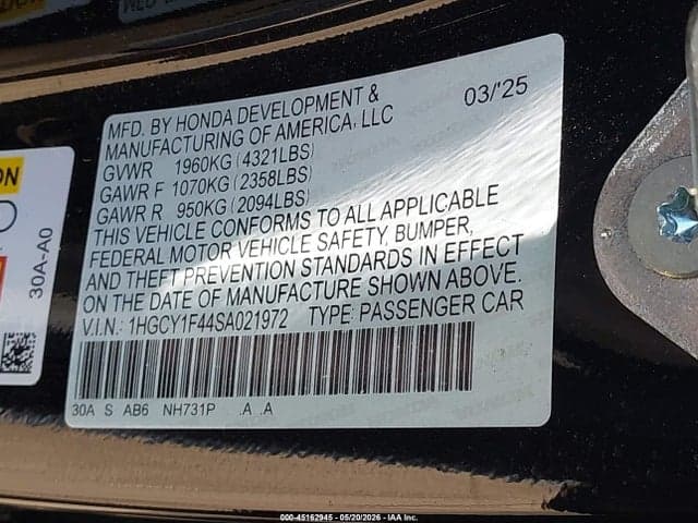 2025 HONDA ACCORD SE 9