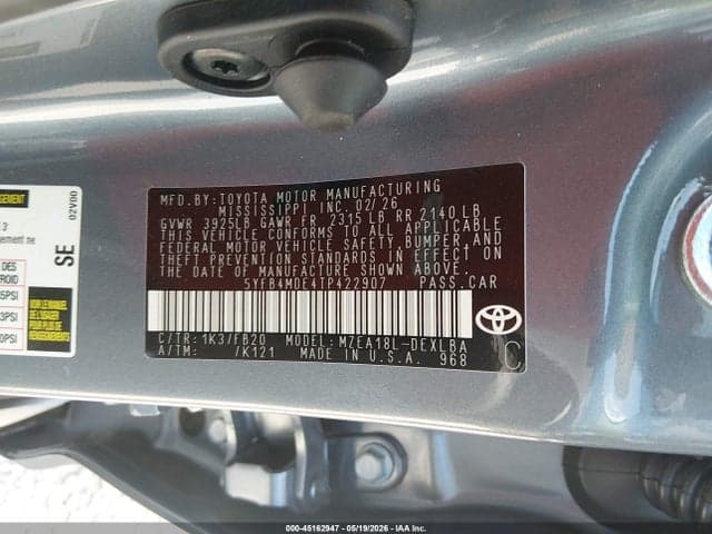 2026 TOYOTA COROLLA LE 9