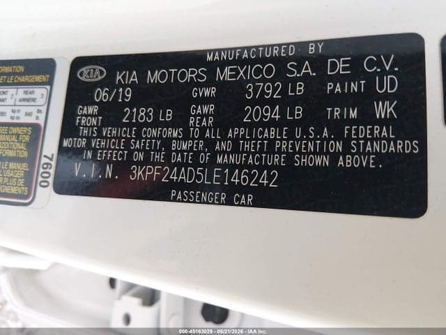 2020 KIA FORTE FE 9