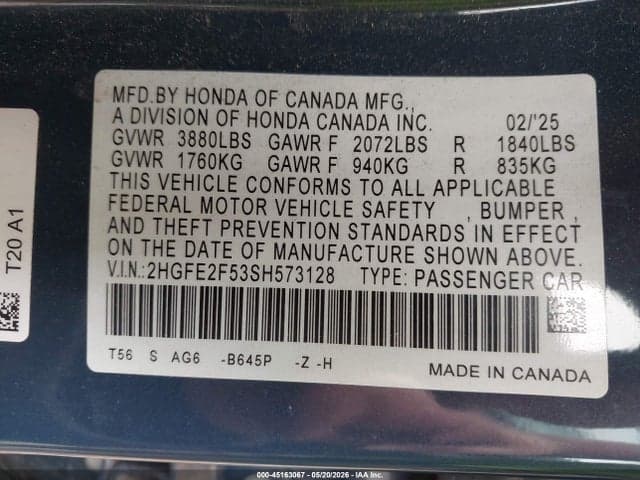 2025 HONDA CIVIC SPORT 9