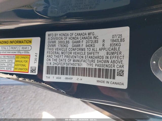 2026 HONDA CIVIC SPORT 9
