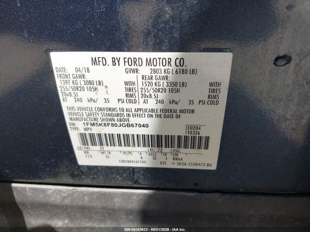 2018 FORD EXPLORER LIMITED 9