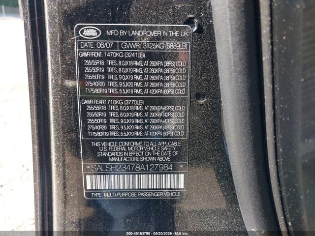 2008 LAND ROVER RANGE ROVER 9