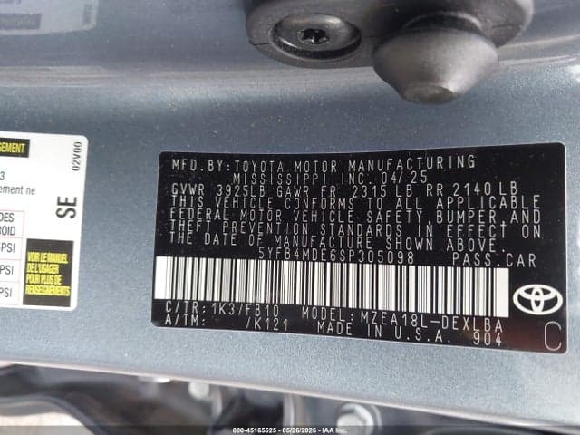2025 TOYOTA COROLLA LE 9