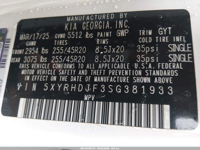2025 KIA SORENTO EX 9