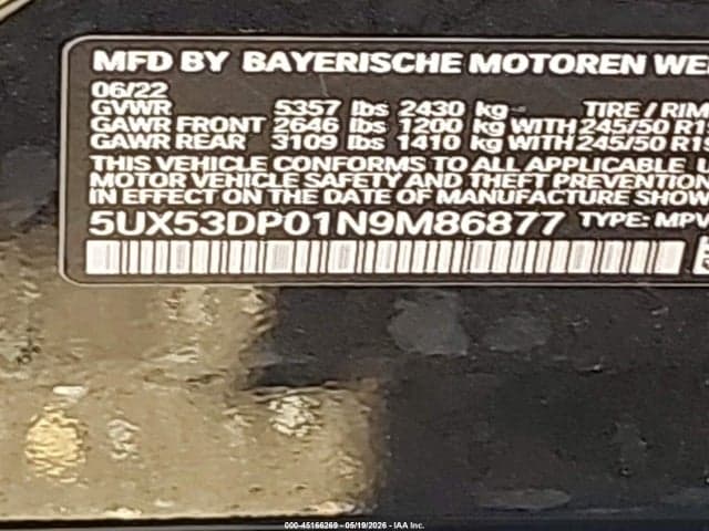 2022 BMW X3 XDRIVE30I 9