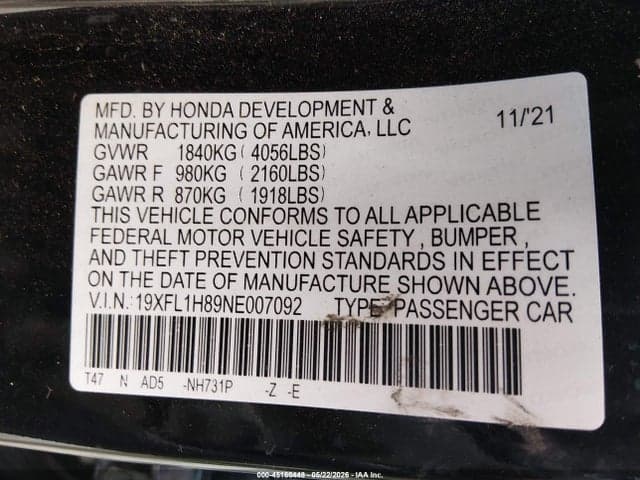 2022 HONDA CIVIC SPORT TOURING 17