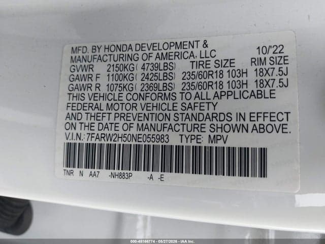 2022 HONDA CR-V AWD EX 9