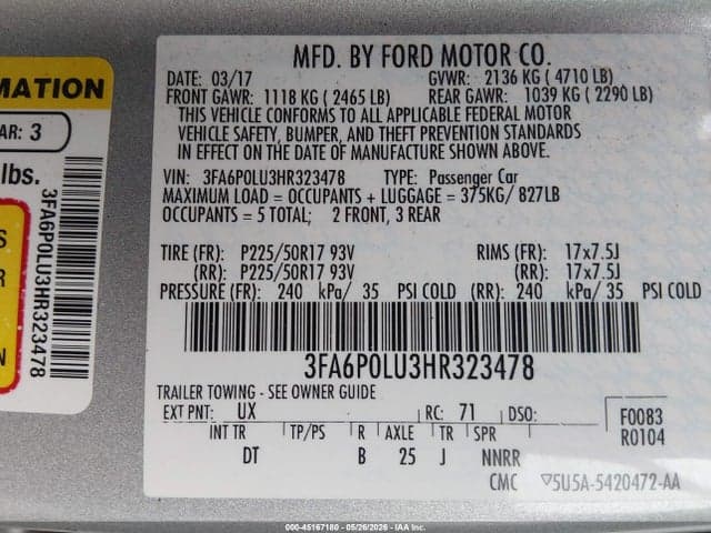 2017 FORD FUSION HYBRID SE 9
