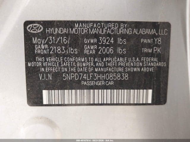 2017 HYUNDAI ELANTRA SE 9