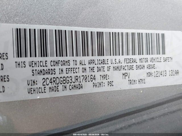 2018 DODGE GRAND CARAVAN SE 9