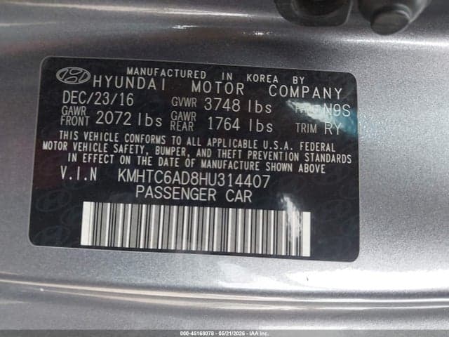 2017 HYUNDAI VELOSTER VALUE EDITION 9