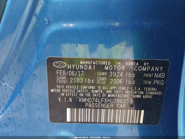 2017 HYUNDAI ELANTRA SE 9