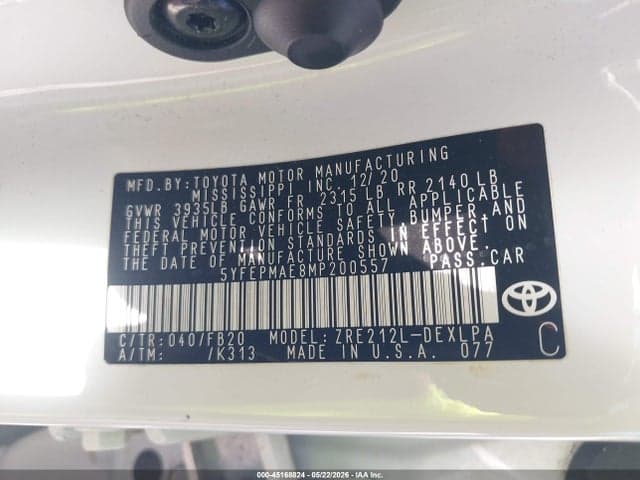 2021 TOYOTA COROLLA LE 9