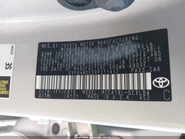 2024 TOYOTA COROLLA LE 9