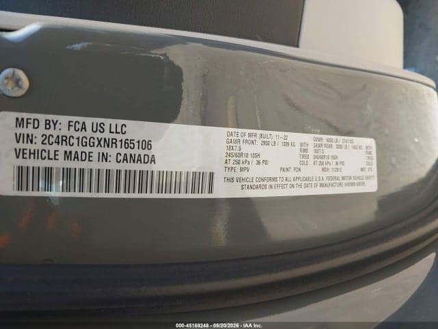 2022 CHRYSLER PACIFICA LIMITED 9