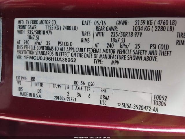2017 FORD ESCAPE TITANIUM 9