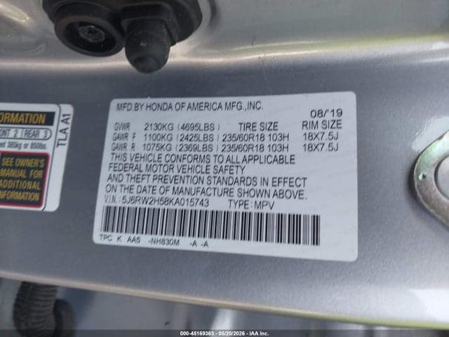 2019 HONDA CR-V EX 9