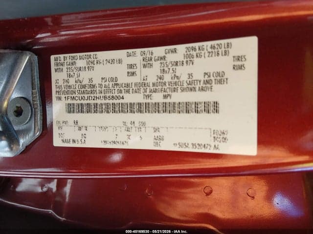 2017 FORD ESCAPE TITANIUM 9