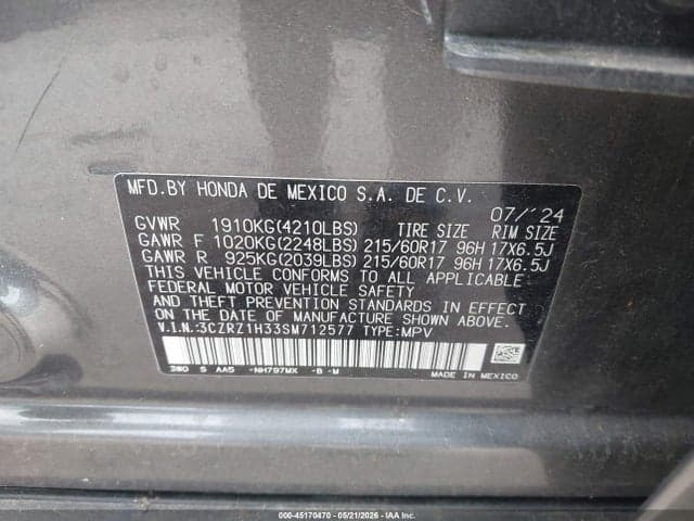 2025 HONDA HR-V 2WD LX 9