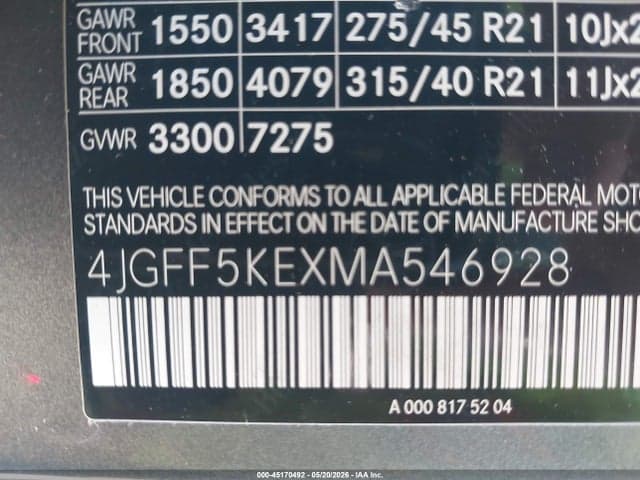 2021 MERCEDES-BENZ GLS 450 4MATIC 9