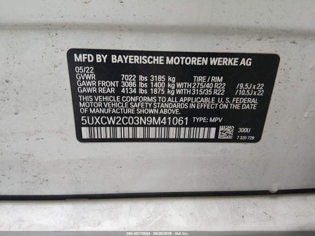 2022 BMW X7 XDRIVE40I 9