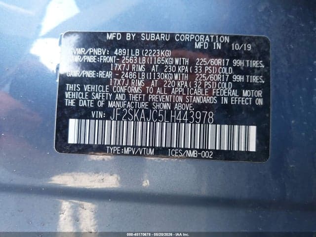 2020 SUBARU FORESTER PREMIUM 9