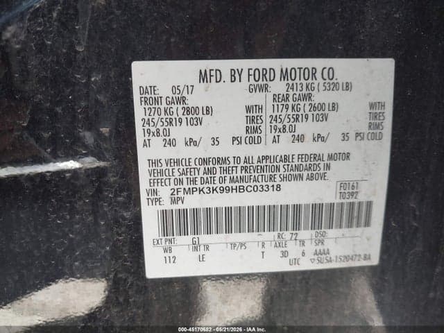 2017 FORD EDGE TITANIUM 9
