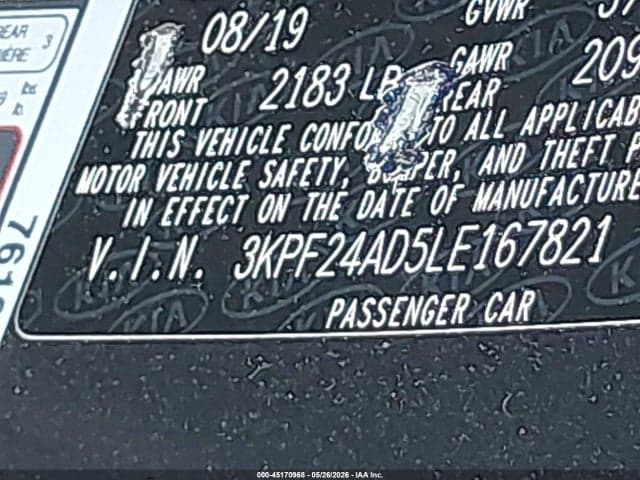 2020 KIA FORTE LXS 9