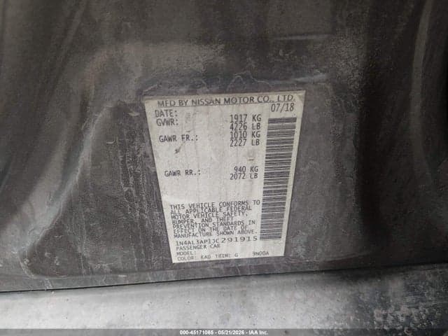 2018 NISSAN ALTIMA 2.5 S 9
