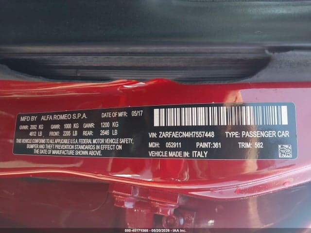 2017 ALFA ROMEO GIULIA TI RWD 9