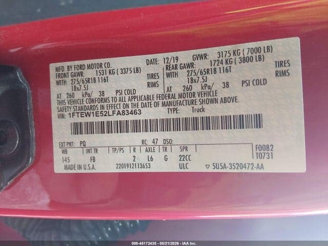 2020 FORD F-150 XLT 9