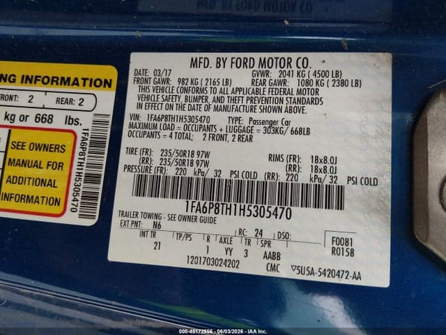 2017 FORD MUSTANG ECOBOOST 9