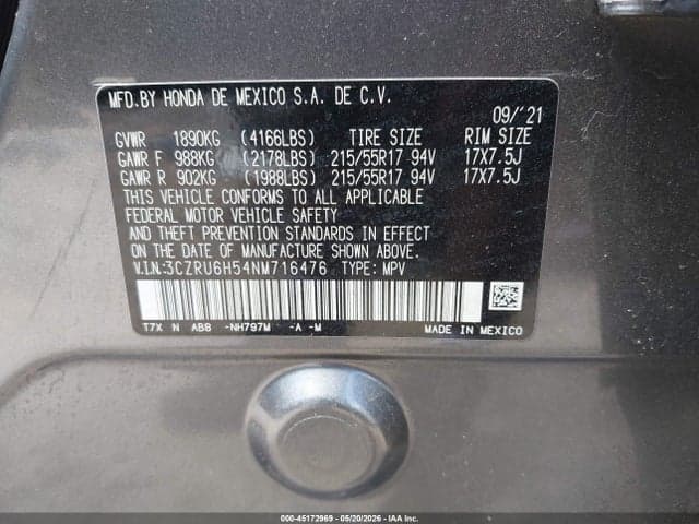 2022 HONDA HR-V AWD EX 10