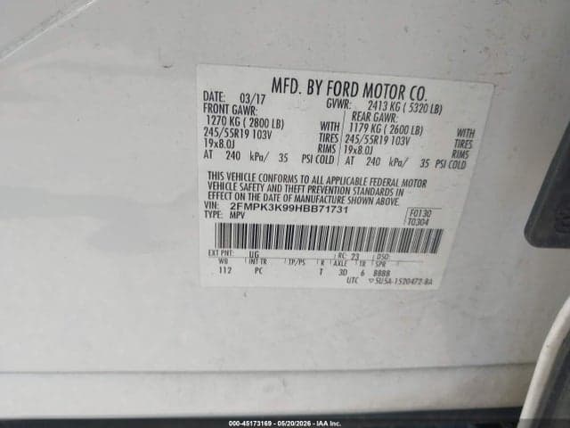 2017 FORD EDGE TITANIUM 9