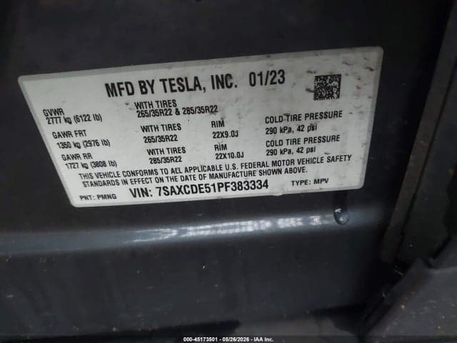 2023 TESLA MODEL X DUAL MOTOR ALL-WHEEL DRIVE/STANDARD RANGE 9
