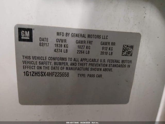 2017 CHEVROLET MALIBU PREMIER 9