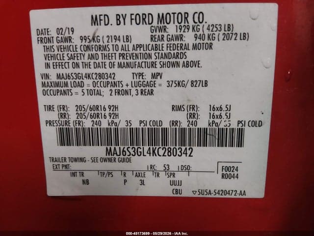2019 FORD ECOSPORT SE 9